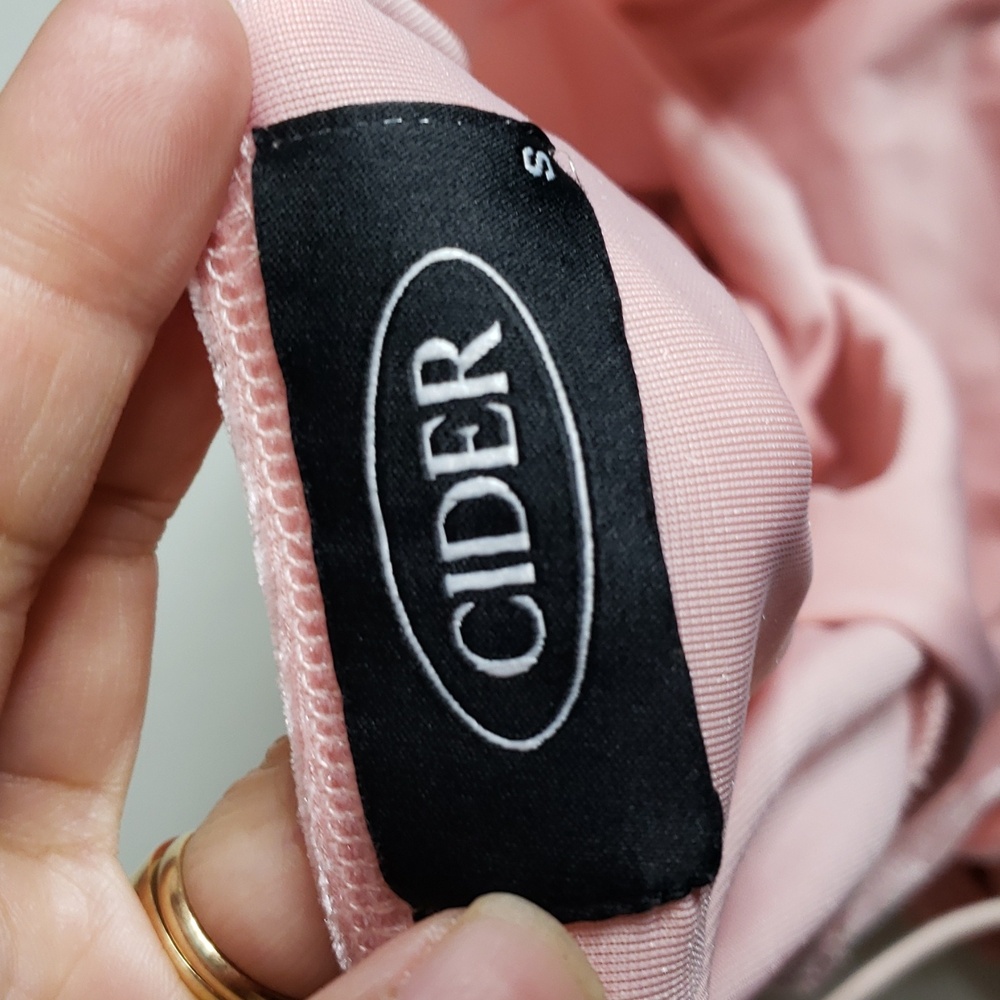 Cider Velvet Drape Neckline Spaghetti Straps Slip Mini Dress Size S Pink 90s Y2K - Picture 9 of 14